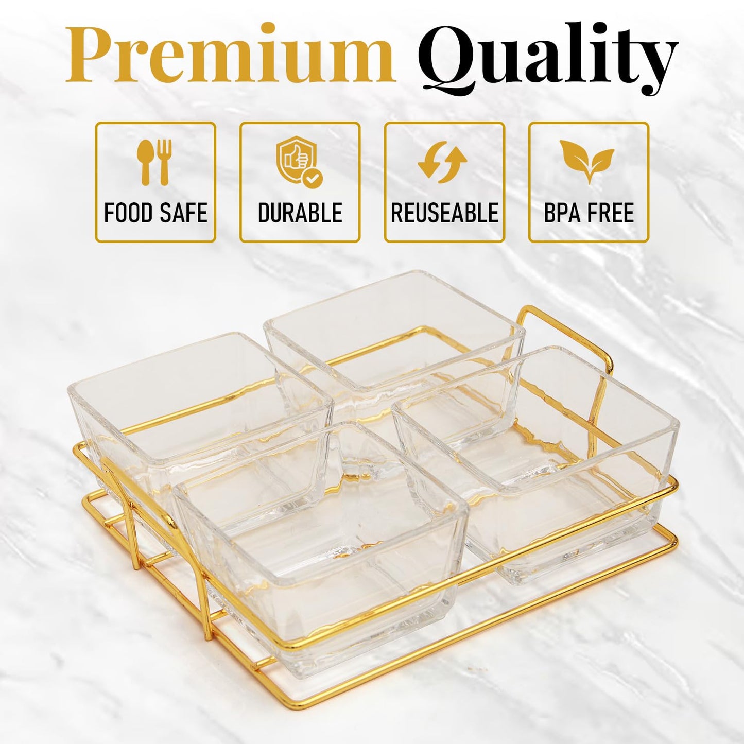 Large Nuts Platter with Glass Tray