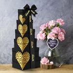 Mothers Day Nuts gift Basket Tower, Heart Design 6 Tier Food Baskets for Men and Women. Valentien Healthy Gift Basket.