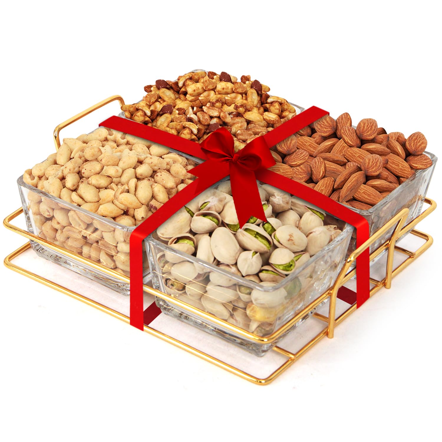 Large Nuts Platter with Glass Tray