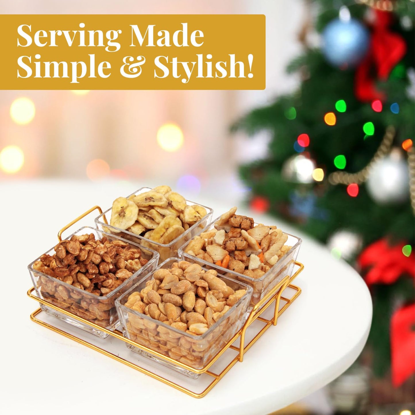Large Nuts Platter with Glass Tray