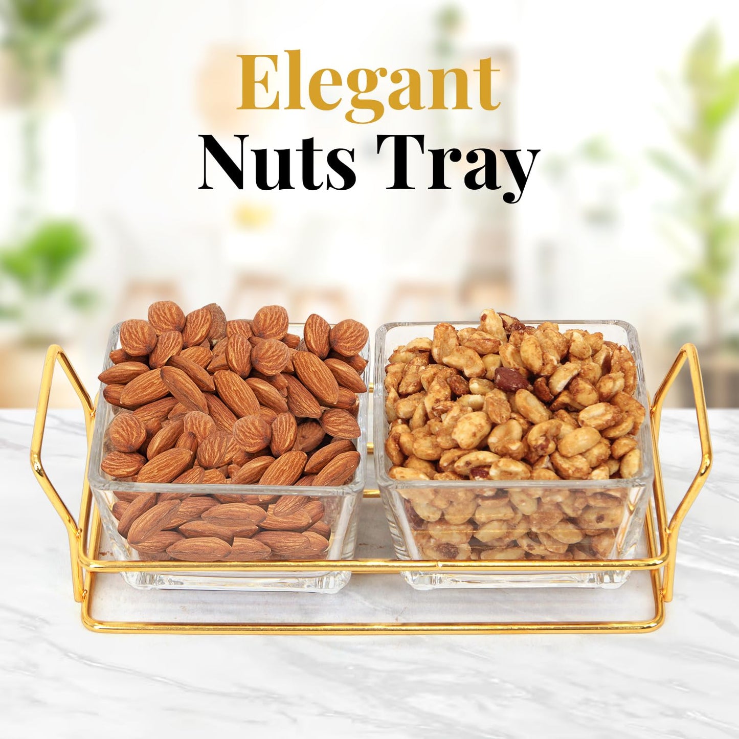 Small Nuts Platter with Glass Tray