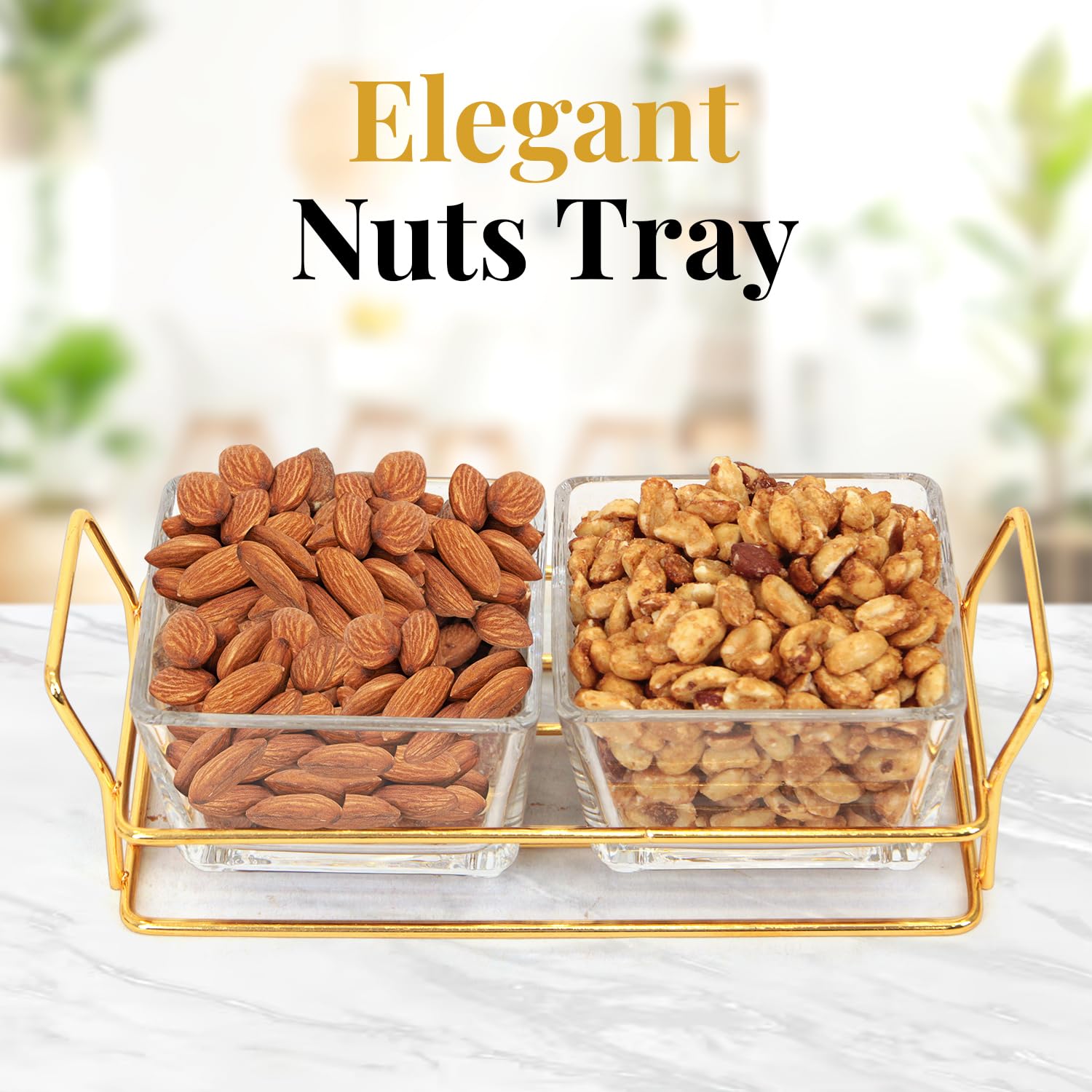 Small Nuts Platter with Glass Tray