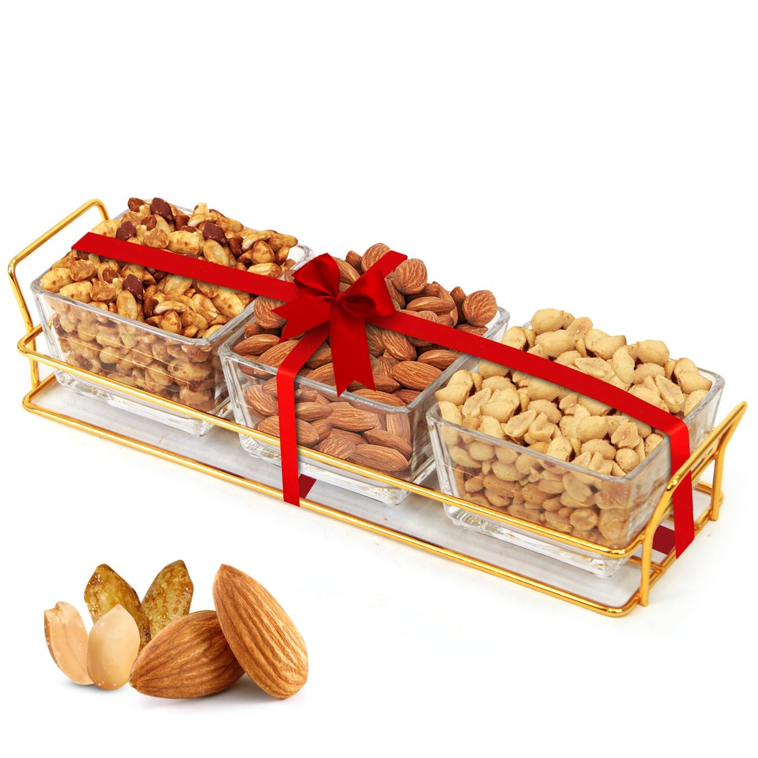 Medium Nuts Platter with Glass Tray