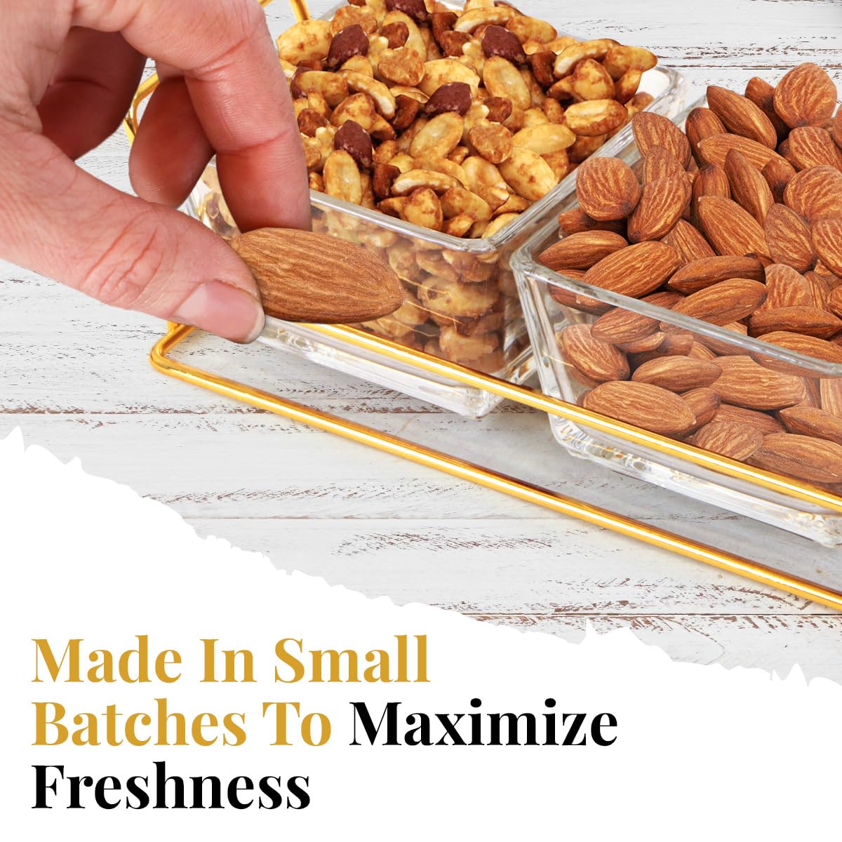 Medium Nuts Platter with Glass Tray