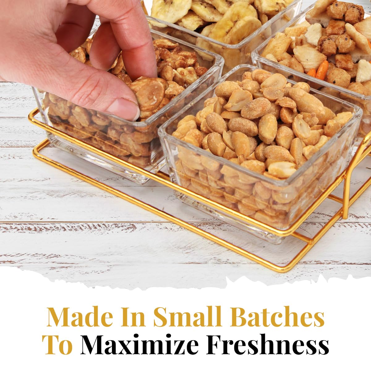Large Nuts Platter with Glass Tray