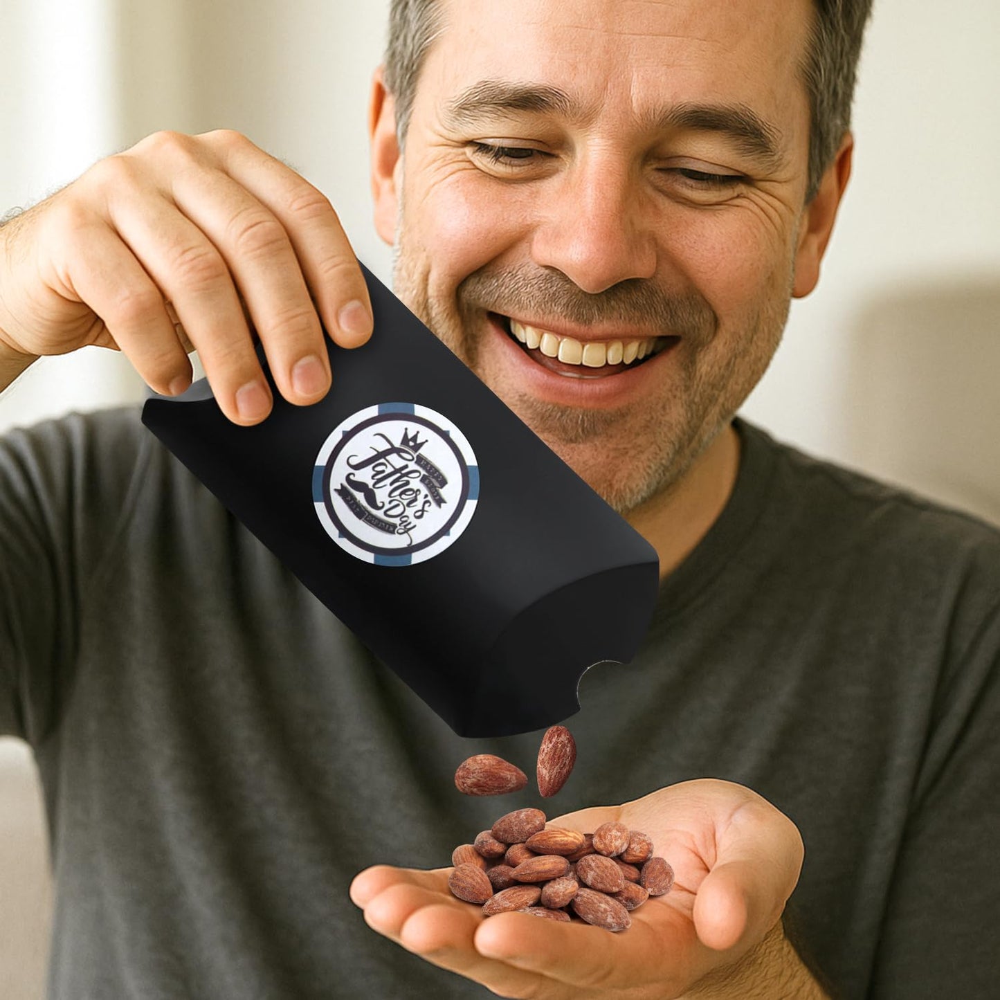 Father's Day Nut Gift Baskets - 6 Pillow Boxes Filled With Fresh Nuts, Beautifly Packaged for Fathers Day Celebrations, Special Dad Gifts For Fathers Day.