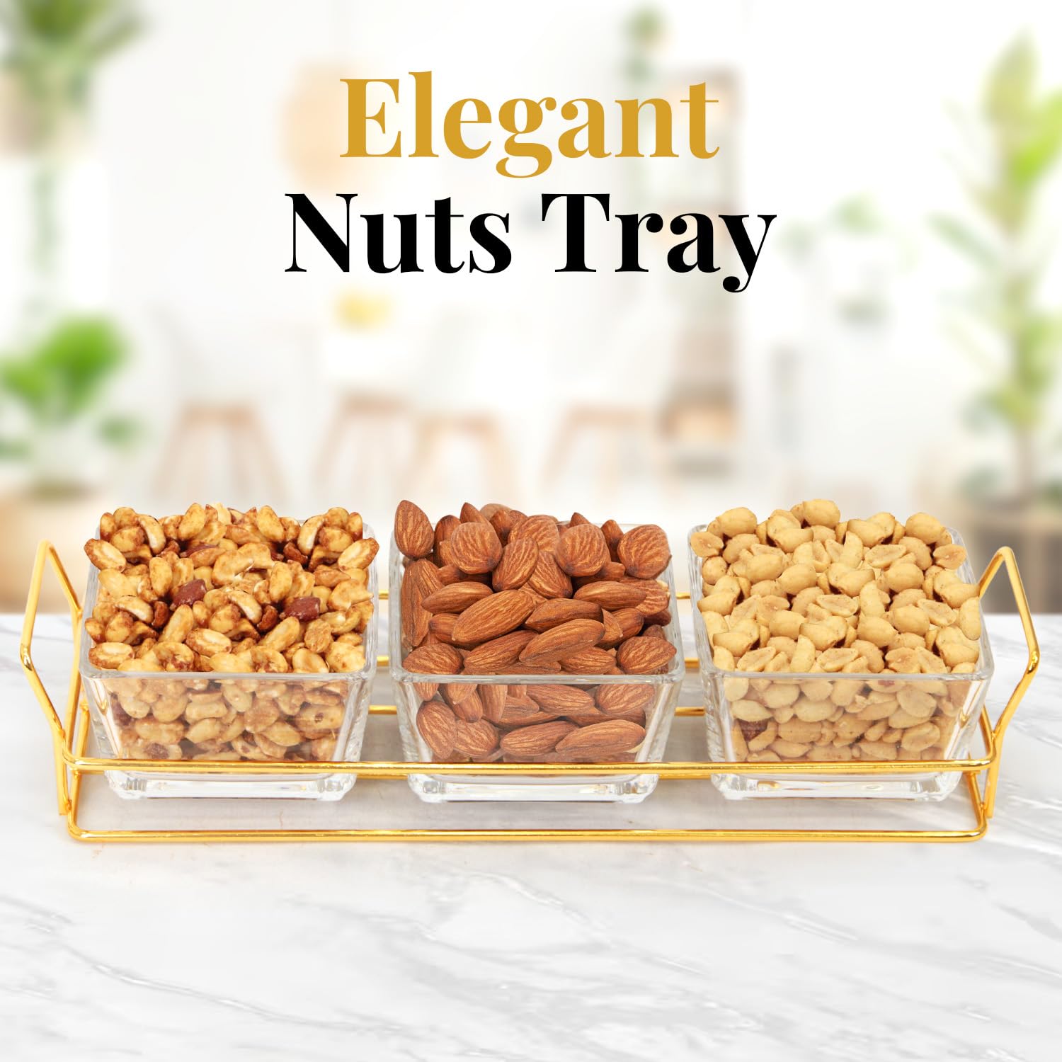 Medium Nuts Platter with Glass Tray