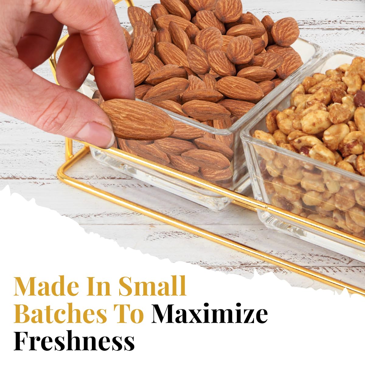 Small Nuts Platter with Glass Tray