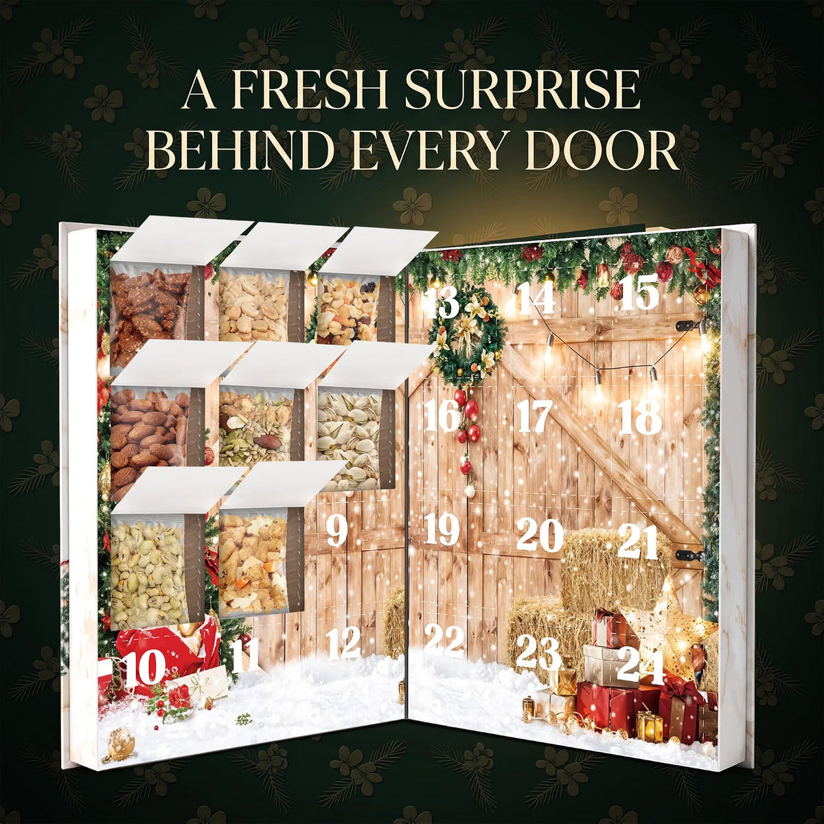 Advent Calendar 2026 for Adults - 24 Count Nut & Savory Snack Countdown