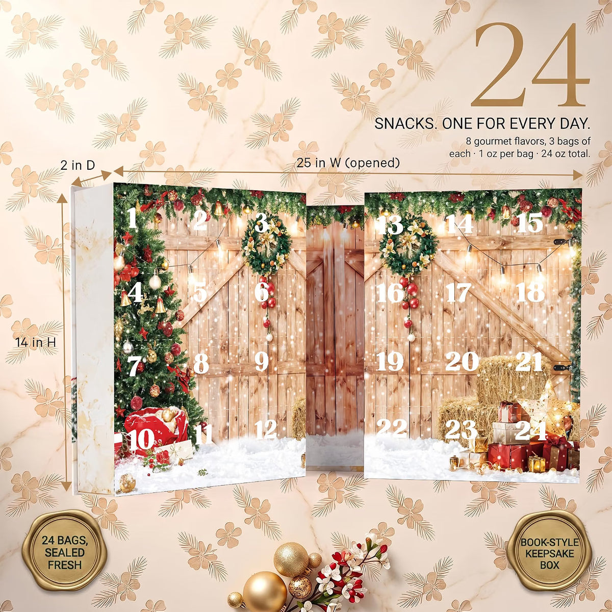 Advent Calendar 2026 for Adults - 24 Count Nut & Savory Snack Countdown